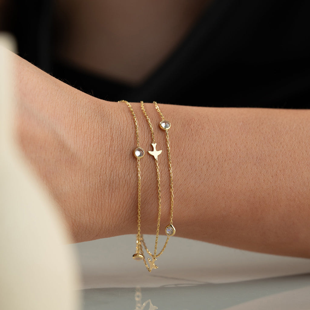 VOGEL STONE ARMBAND aus 925 Silber - Eleganter Armband - AURIME