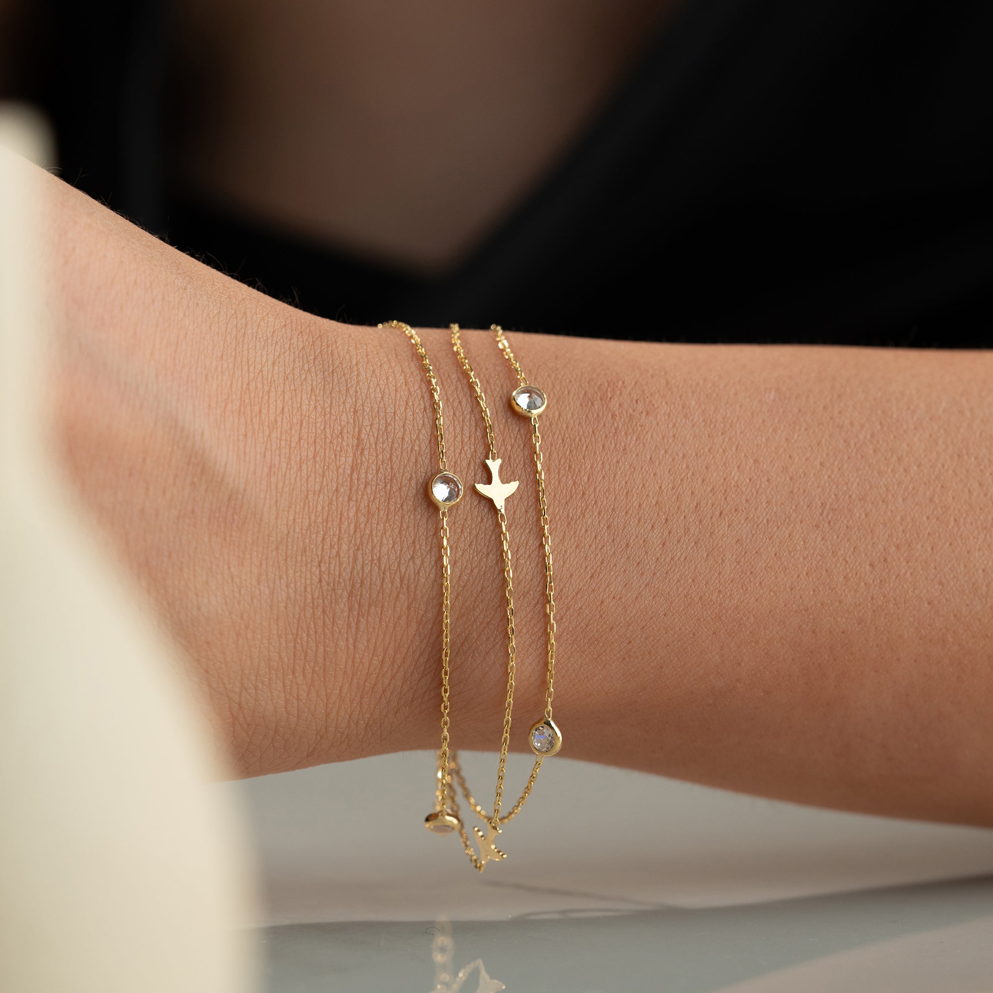 VOGEL STONE ARMBAND aus 925 Silber - Eleganter Armband - AURIME