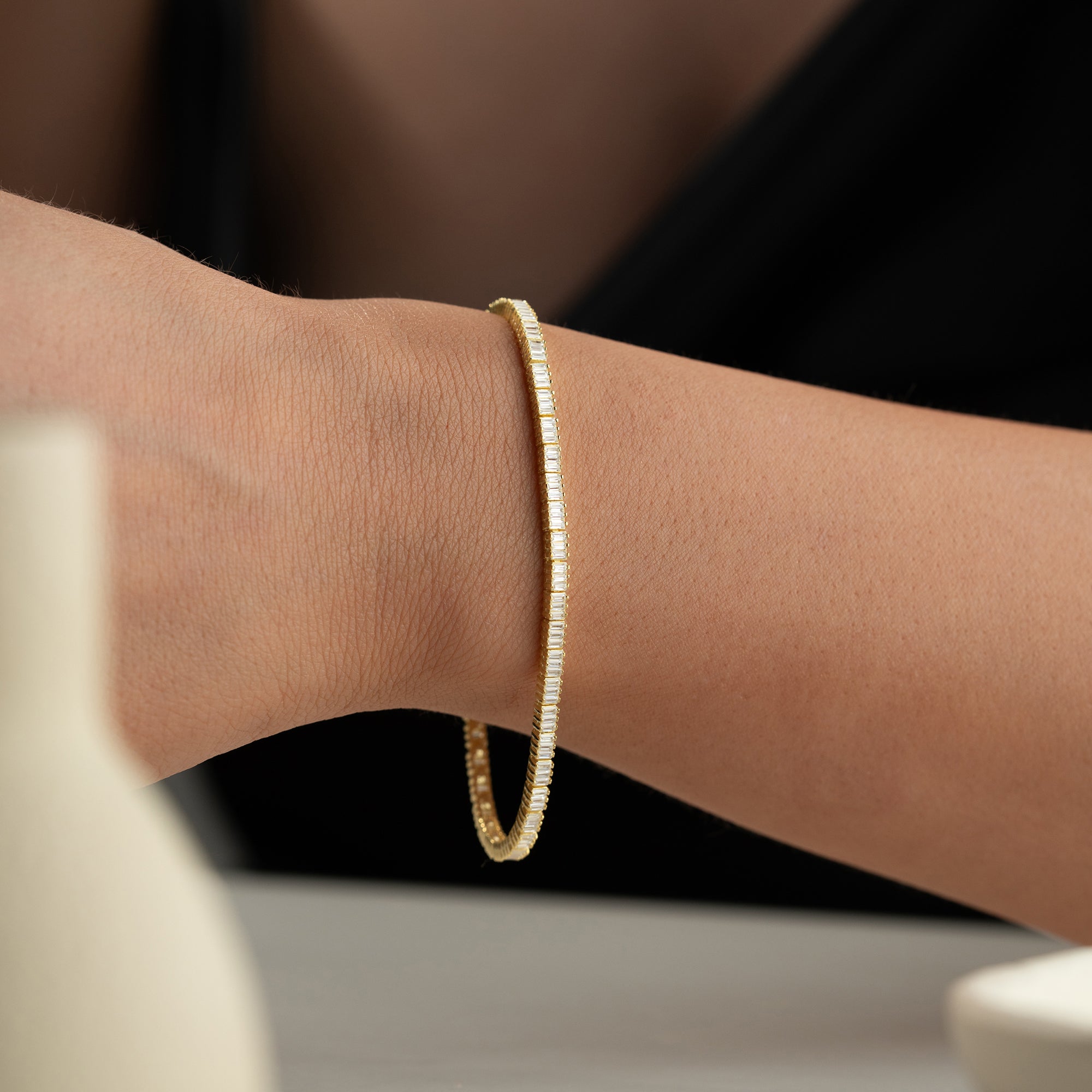 NIVUDE BAGEUETTE ARMBAND aus 925 Silber - Eleganter Armband - AURIME