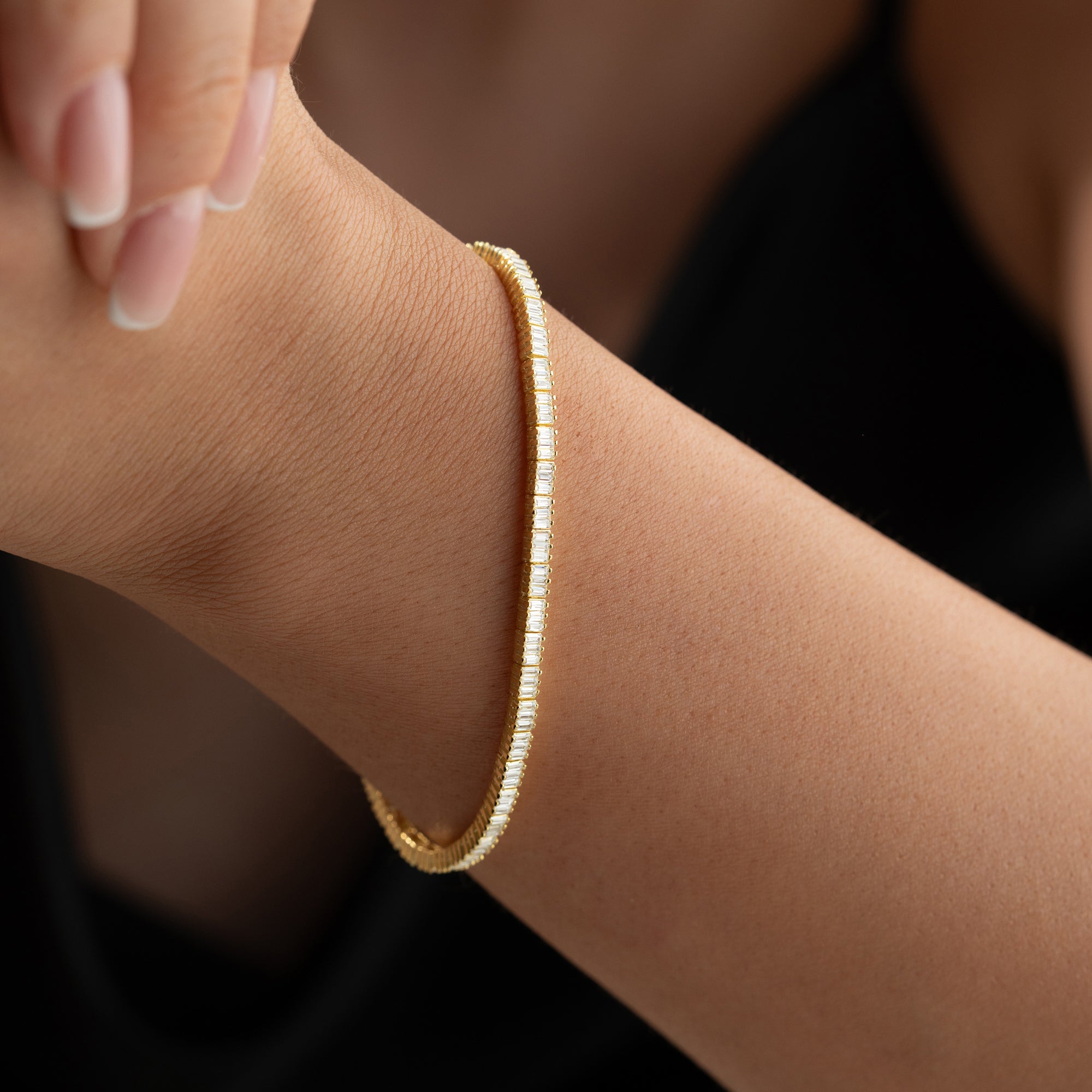NIVUDE BAGEUETTE ARMBAND aus 925 Silber - Eleganter Armband - AURIME