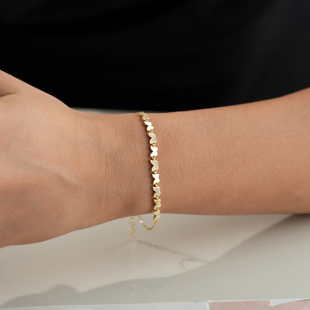 MINI BUTTERFLY ARMBAND aus 925 Silber - Eleganter Armband - AURIME