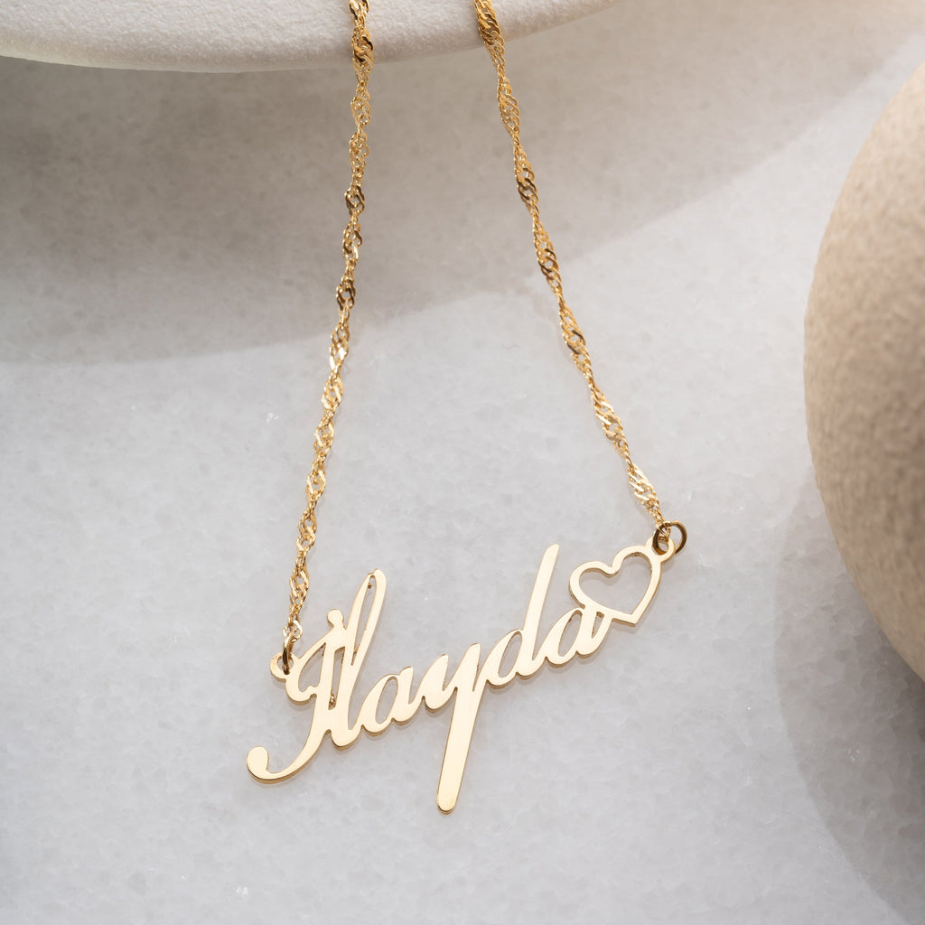 WAVE HERZ NAMENSKETTE | 925 SILBER