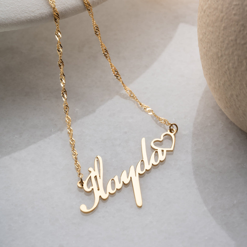 WAVE HERZ NAMENSKETTE | 925 SILBER