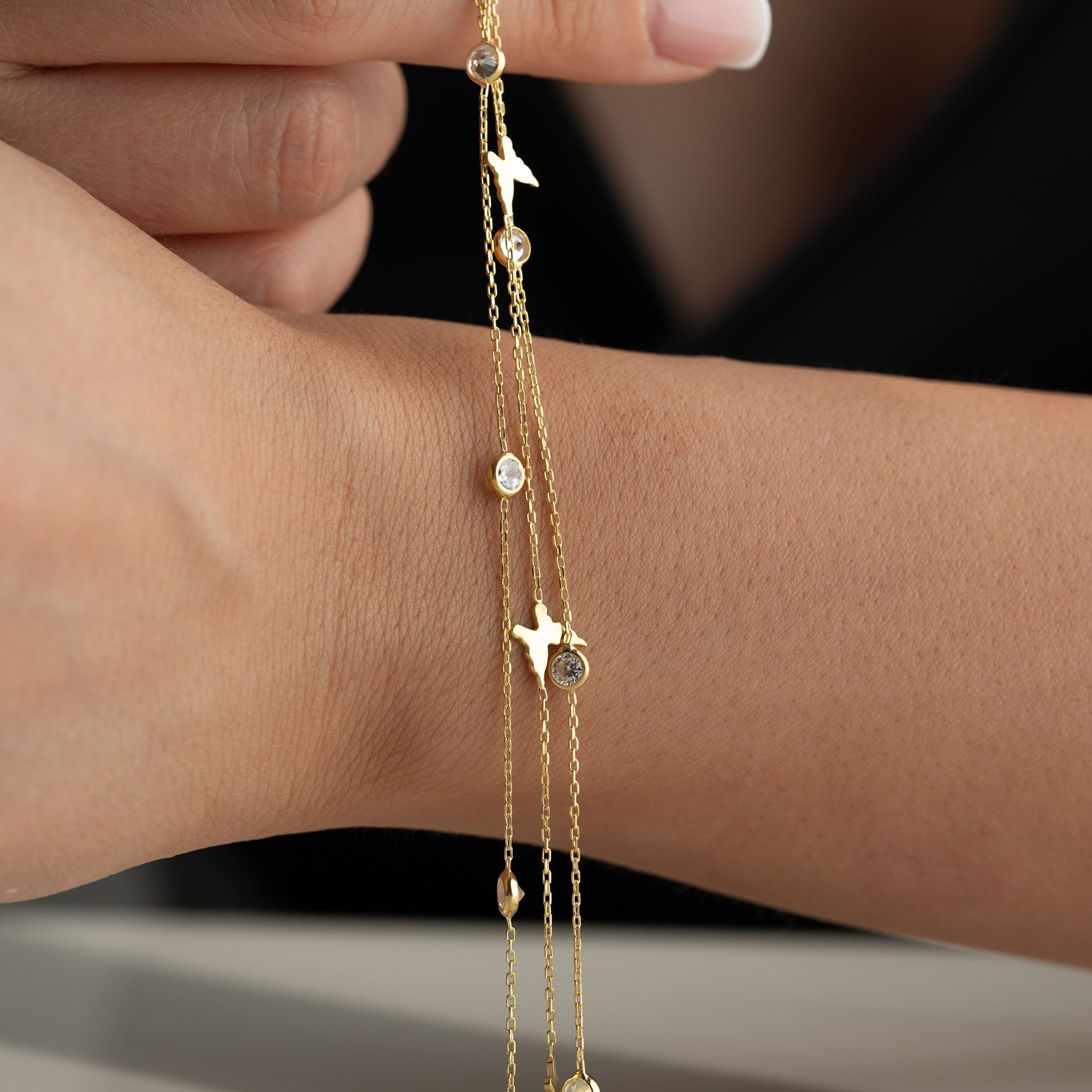 BUTTERFLY STONE ARMBAND aus 925 Silber - Eleganter Armband - AURIME