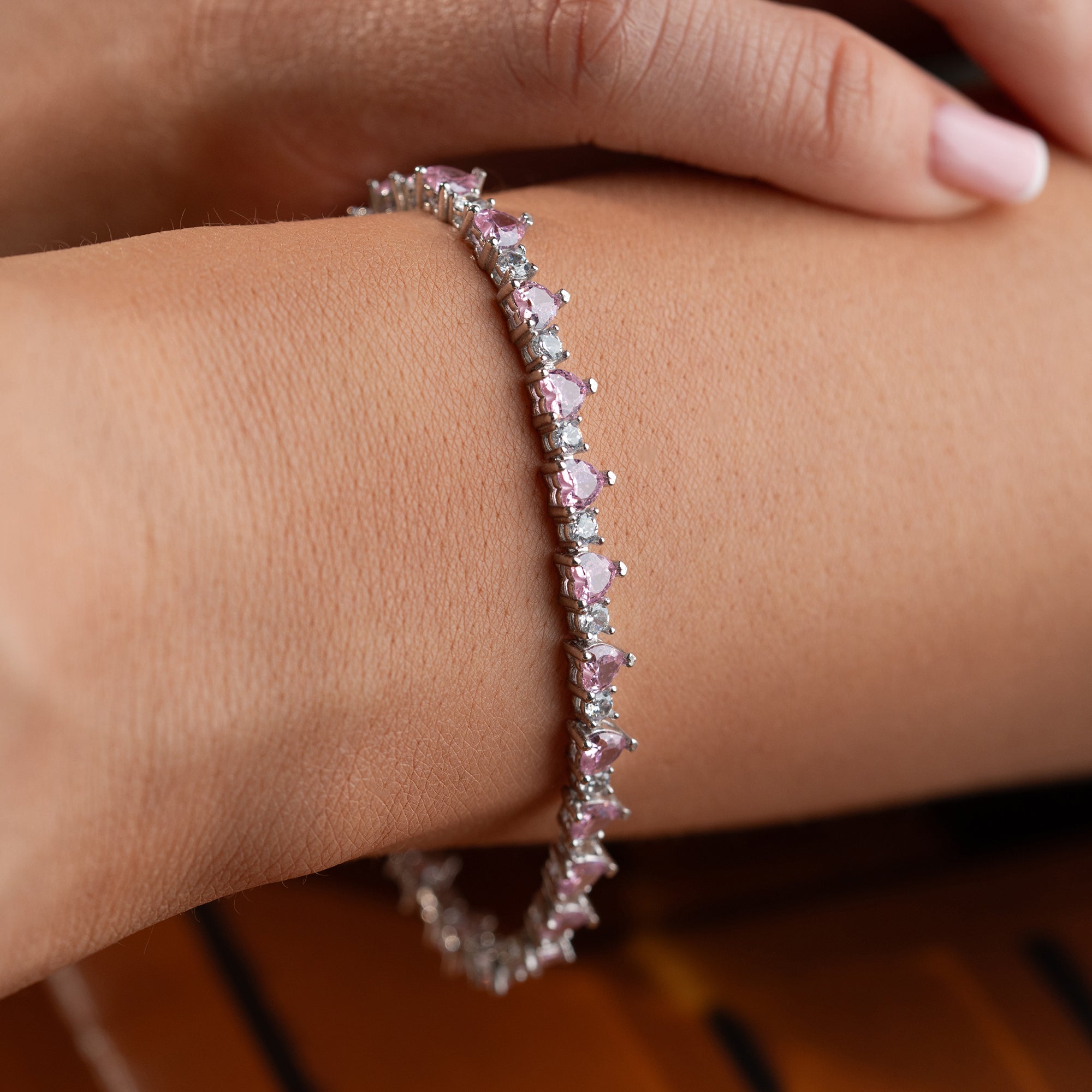 ROSA HERZ ARMKETTE | 925 SILBER