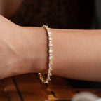 WEISSE HERZ ARMKETTE | 925 SILBER