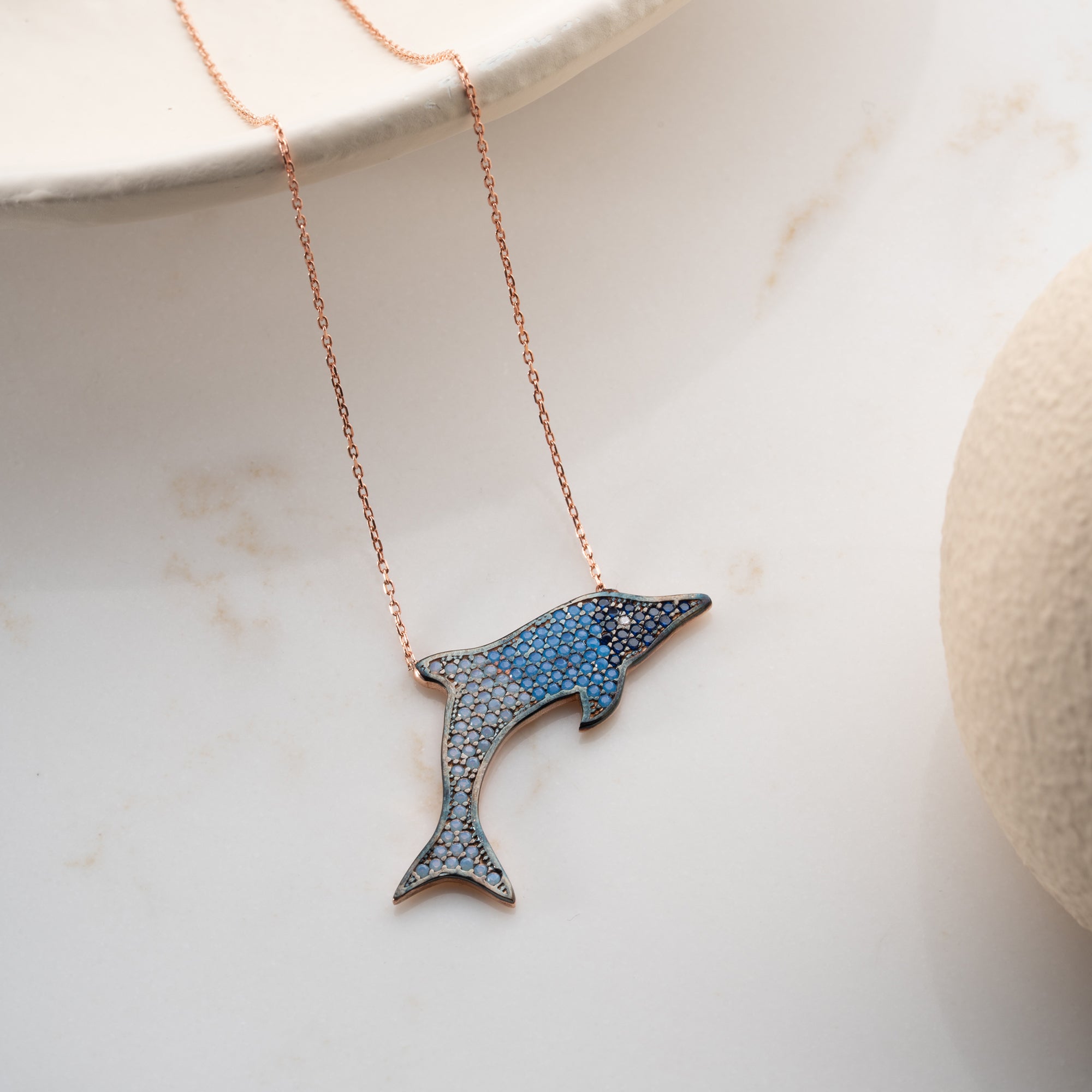 DOLPHIN HALSKETTE aus 925 Silber - Eleganter Halskette - AURIME