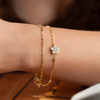 DUO ZIRKONIA DAISY ARMKETTE | 925 SILBER