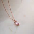 ROSA BAGUETTE HALSKETTE aus 925 Silber - Eleganter Halskette - AURIME