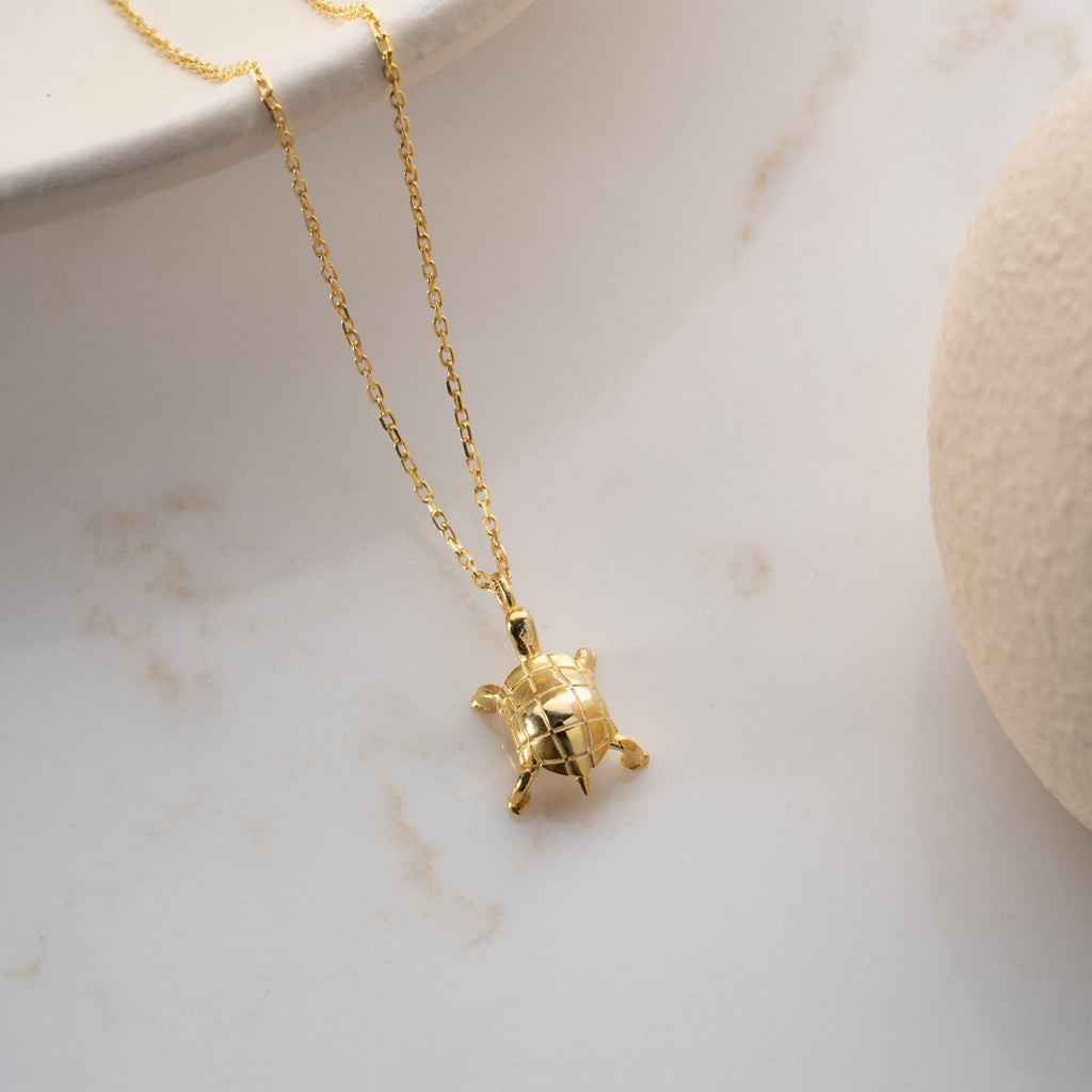 SCHILDKRÖTEN HALSKETTE aus 925 Silber - Eleganter Halskette - AURIME