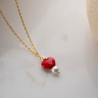 HERZ PERLE HALSKETTE aus 925 Silber - Eleganter Halskette - AURIME