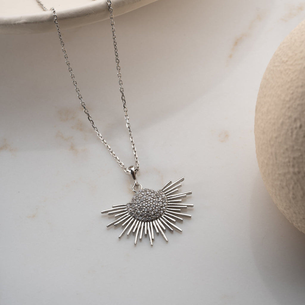 SUN HALSKETTE aus 925 Silber - Eleganter Halskette - AURIME