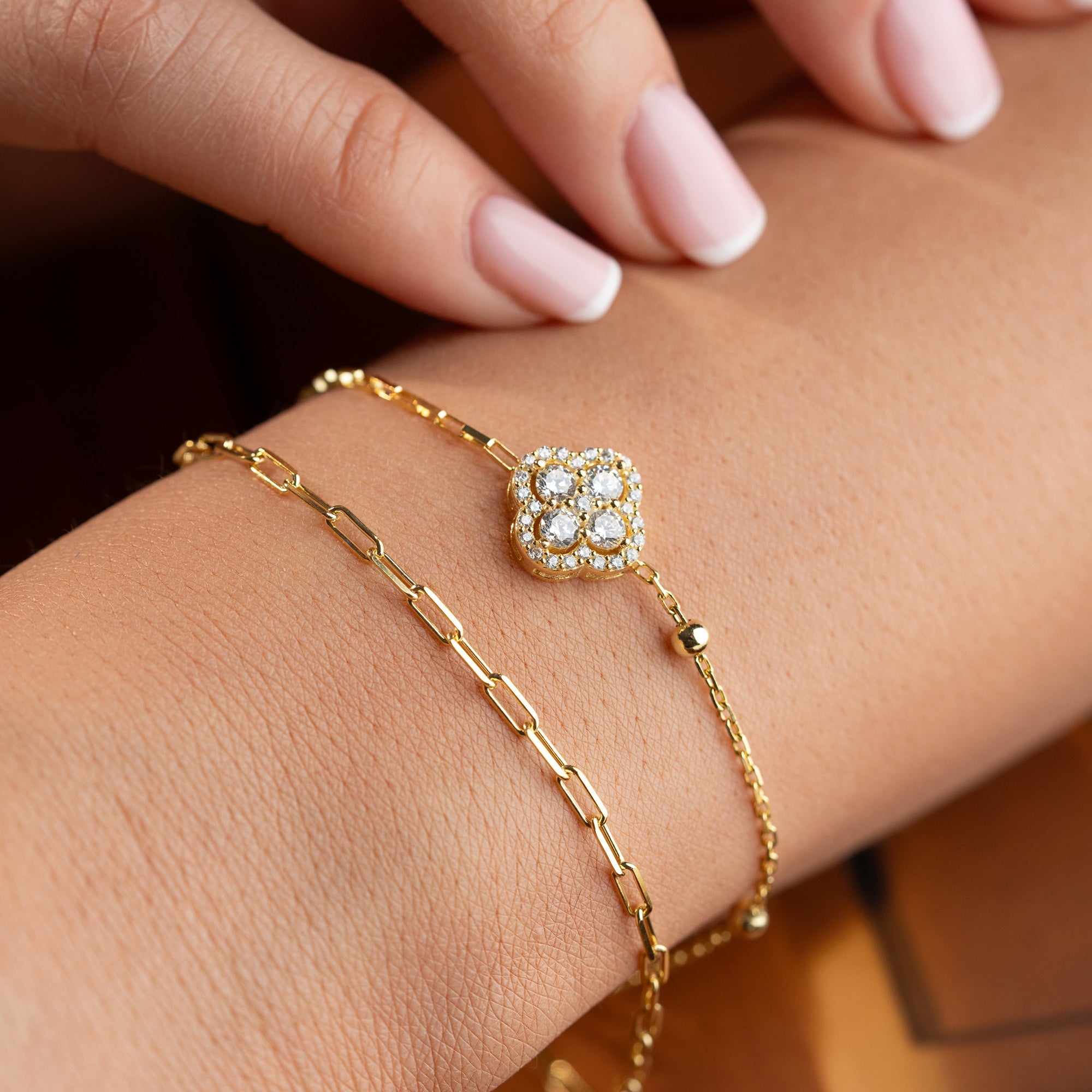 DUO STEINKLEE ARMKETTE | 925 SILBER