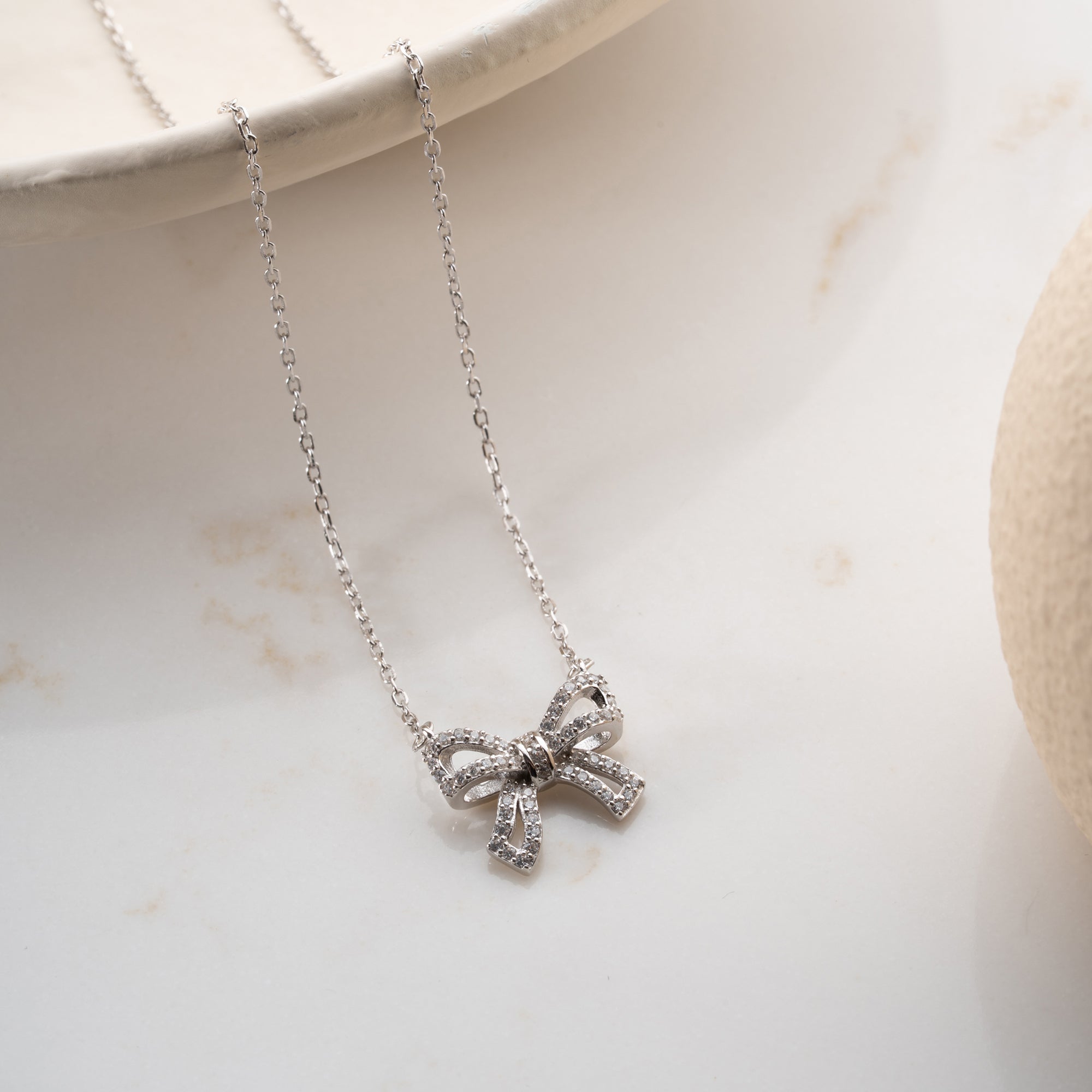 BOGEN HALSKETTE aus 925 Silber - Eleganter Halskette - AURIME