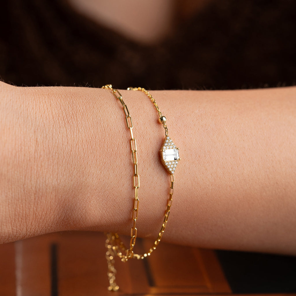 DUO ZİRKONIA STEIN BAGUETTE ARMKETTE | 925 SILBER