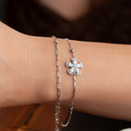DUO BLUME ARMKETTE | 925 SILBER