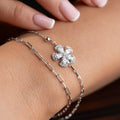 DUO BLUME ARMKETTE | 925 SILBER