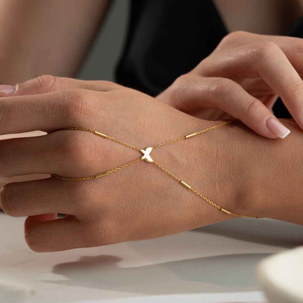 BUTTERFLY HANDKETTE aus 925 Silber - Eleganter Halskette - AURIME