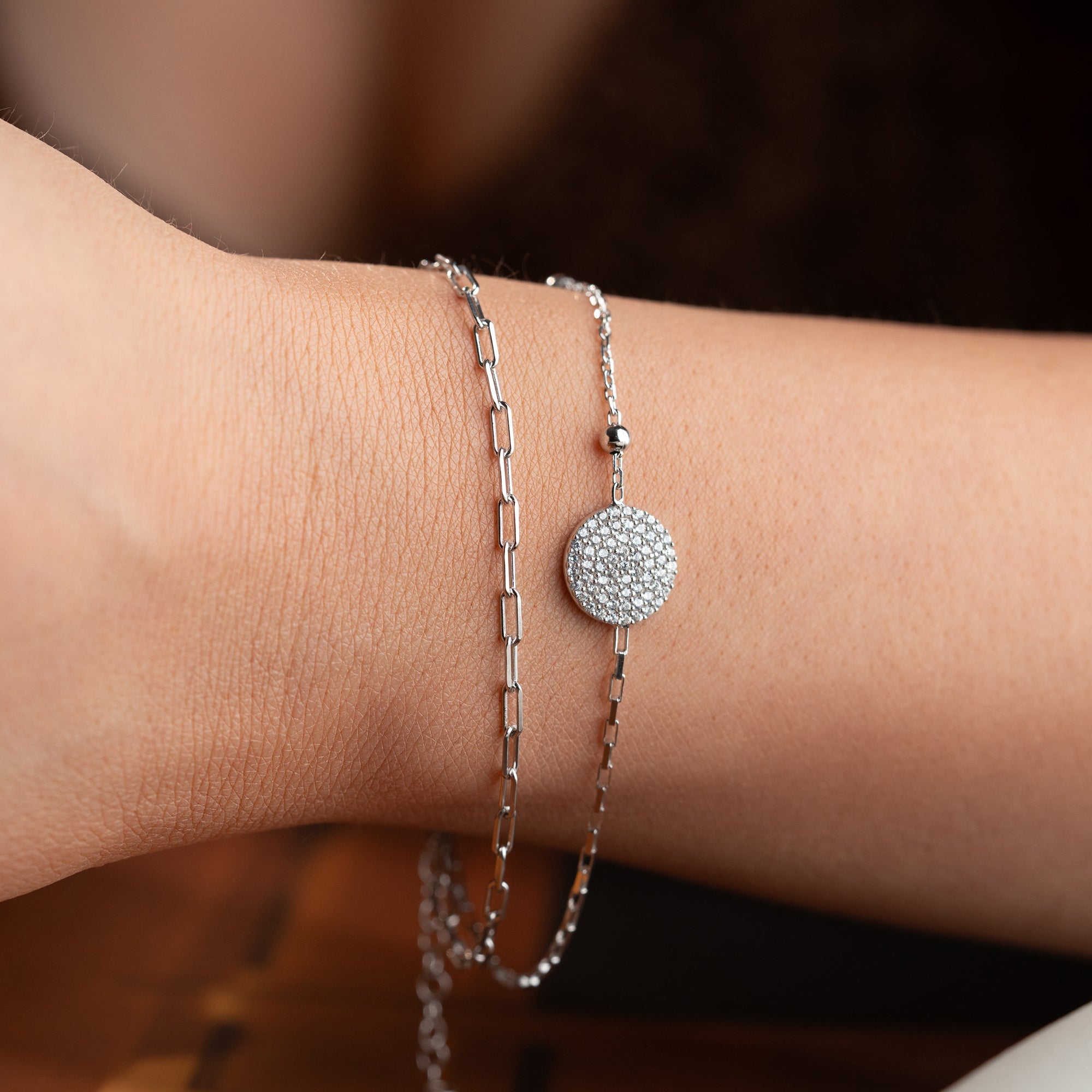 DOPPELTER ZİRKONSTEİN ARMKETTE | 925 SILBER