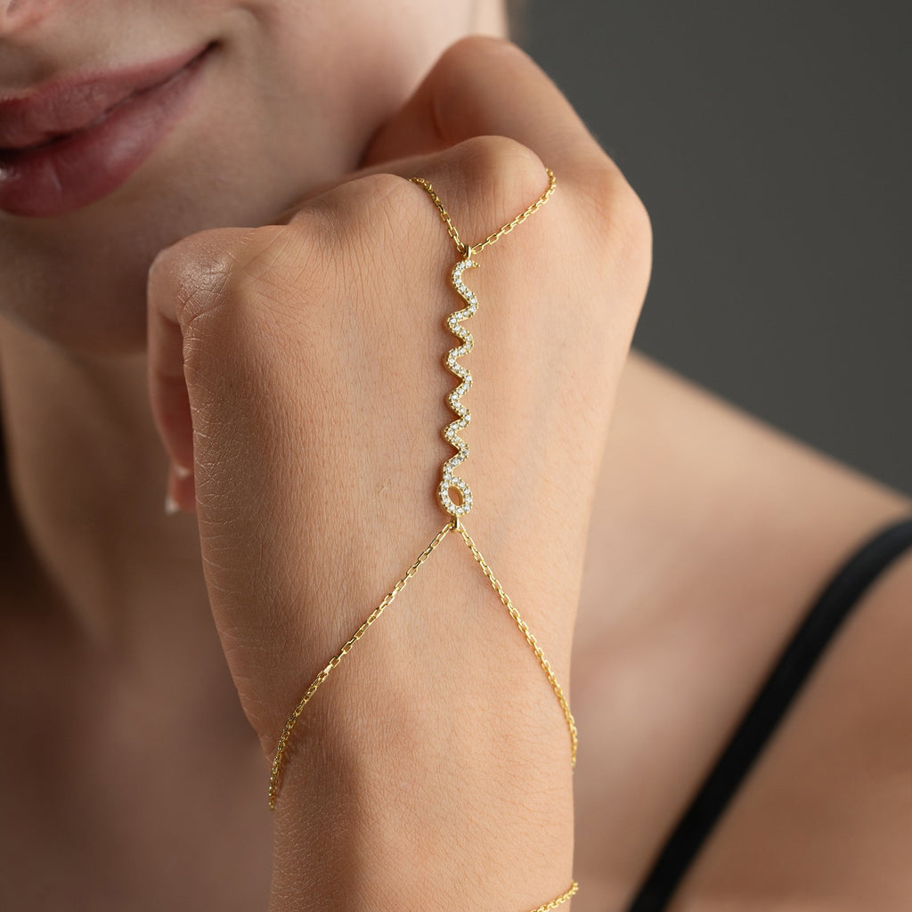 SNAKE HANDKETTE aus 925 Silber - Eleganter Halskette - AURIME
