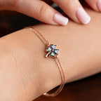 DUO GRÜNER KLEE ARMKETTE | 925 SILBER
