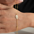 GEMUSTERTE FATIMAS HAND HANDKETTE aus 925 Silber - Eleganter Halskette - AURIME