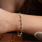 GRÜNER HELLY ARMKETTE | 925 SILBER