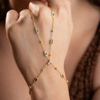 SMARAGD HANDKETTE | 925 SILBER