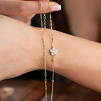 DUO ZIRKONIA DAISY ARMKETTE | 925 SILBER