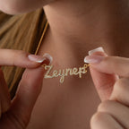 FULL ZIRKONIA NAMENSKETTE aus 925 Silber - Eleganter Halskette - AURIME