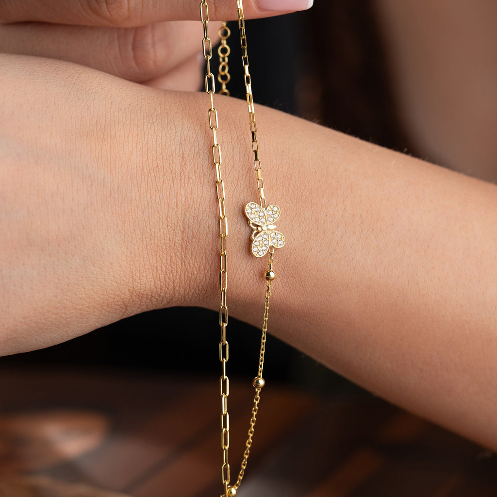DUO SCHMETTERLING  ARMKETTE | 925 SILBER