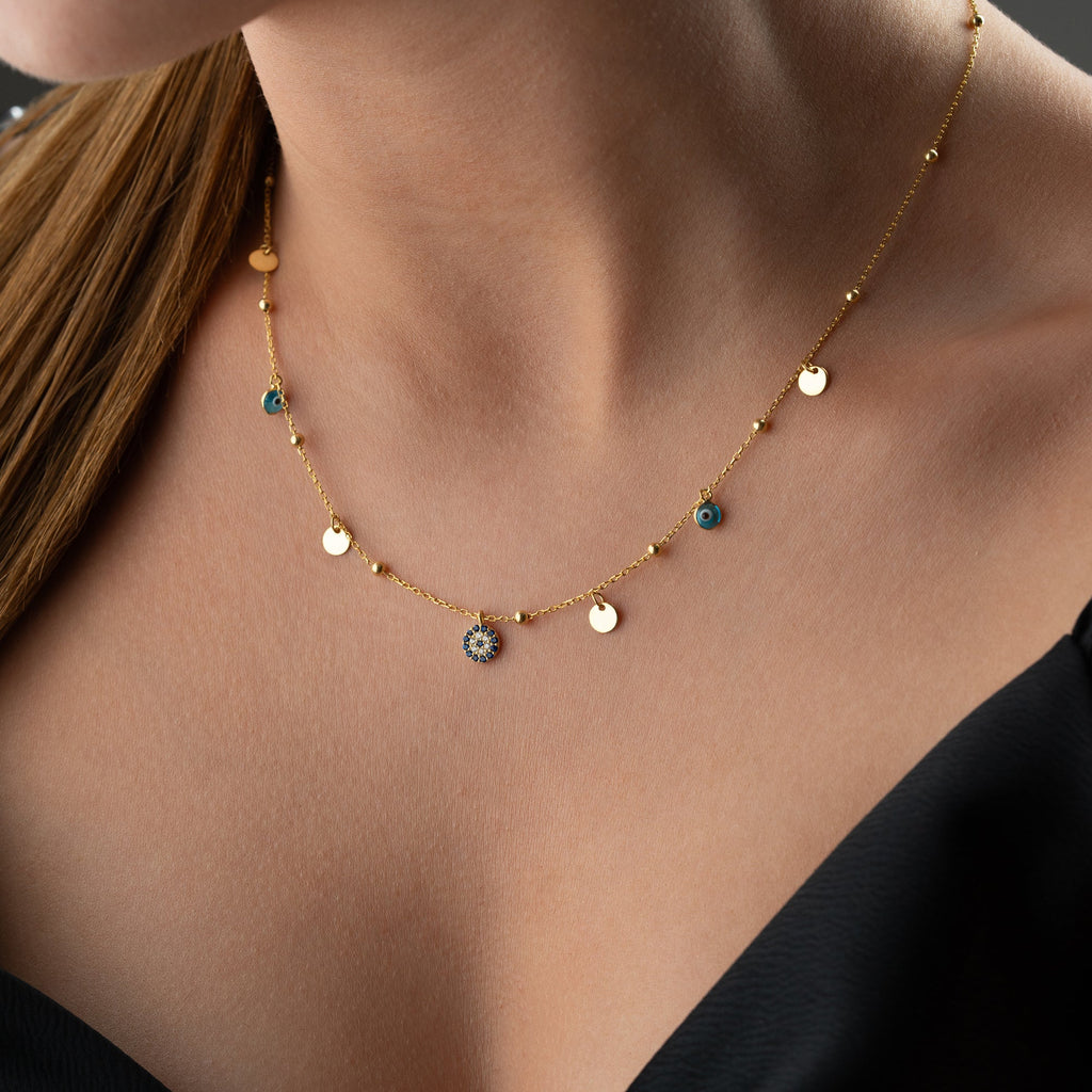 NAZAR COIN KETTE aus 925 Silber - Eleganter Halskette - AURIME