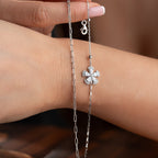 DUO BLUME ARMKETTE | 925 SILBER