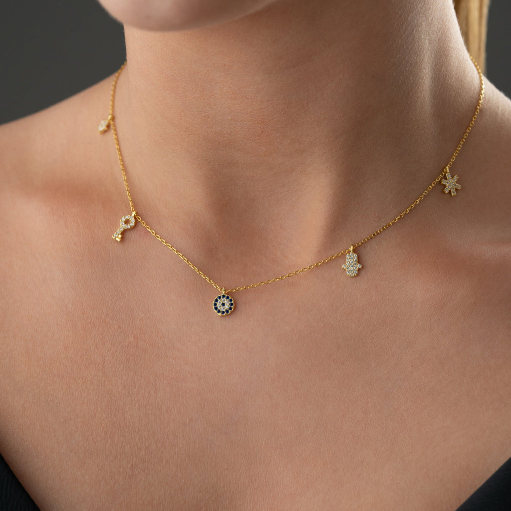 NAZAR CHARM KETTE aus 925 Silber - Eleganter Halskette - AURIME