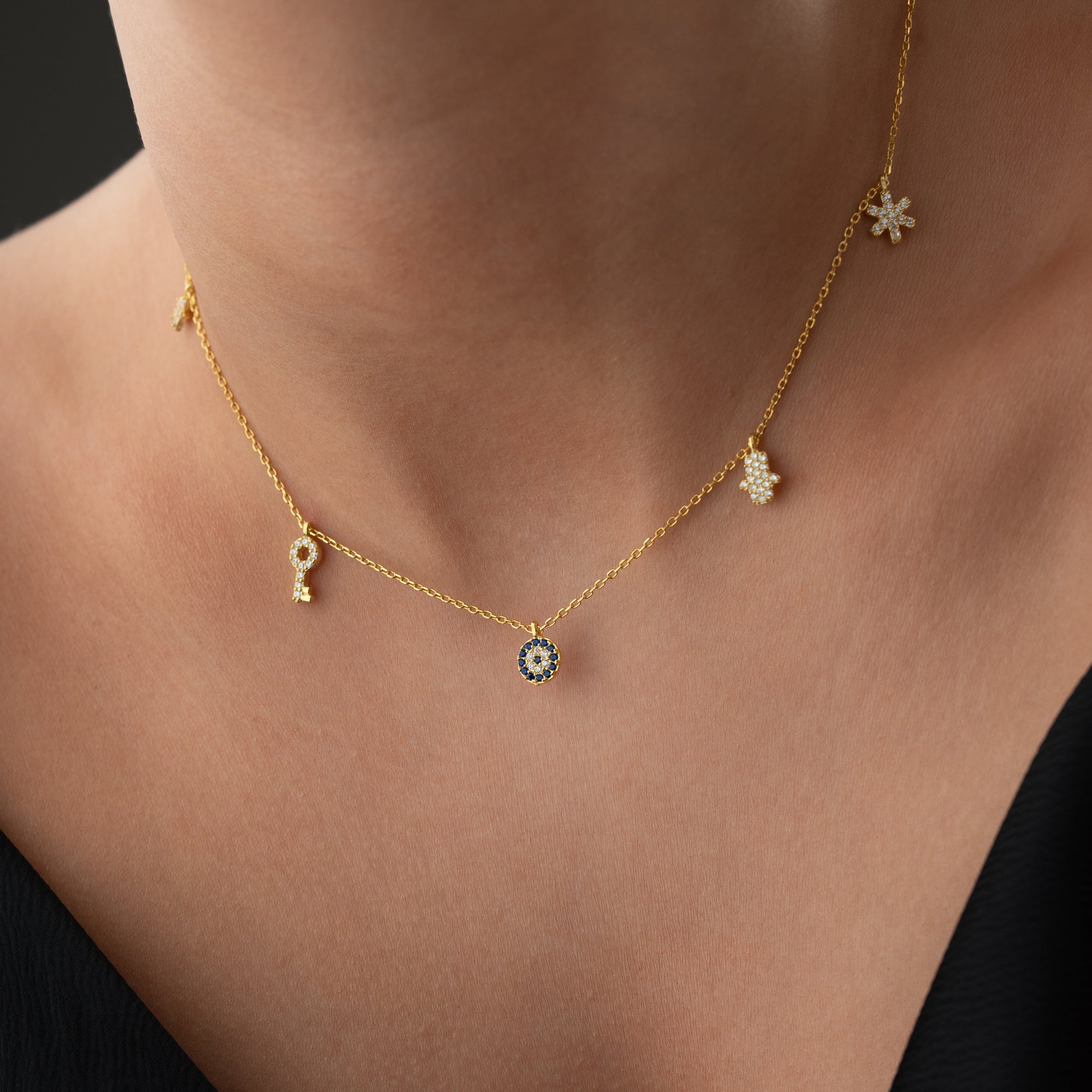 NAZAR CHARM KETTE aus 925 Silber - Eleganter Halskette - AURIME