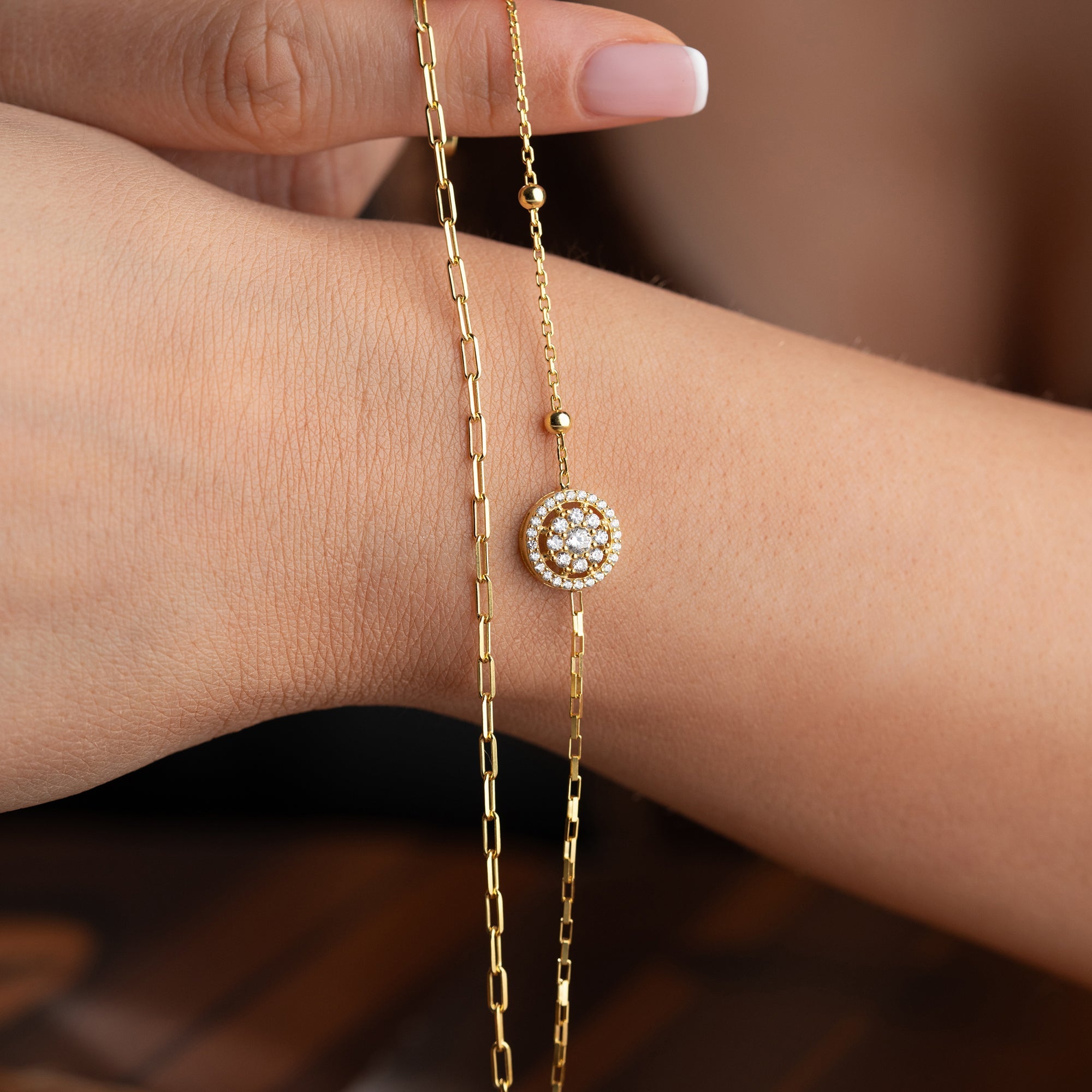DUO DİAMANTMONTAGE ARMKETTE | 925 SILBER