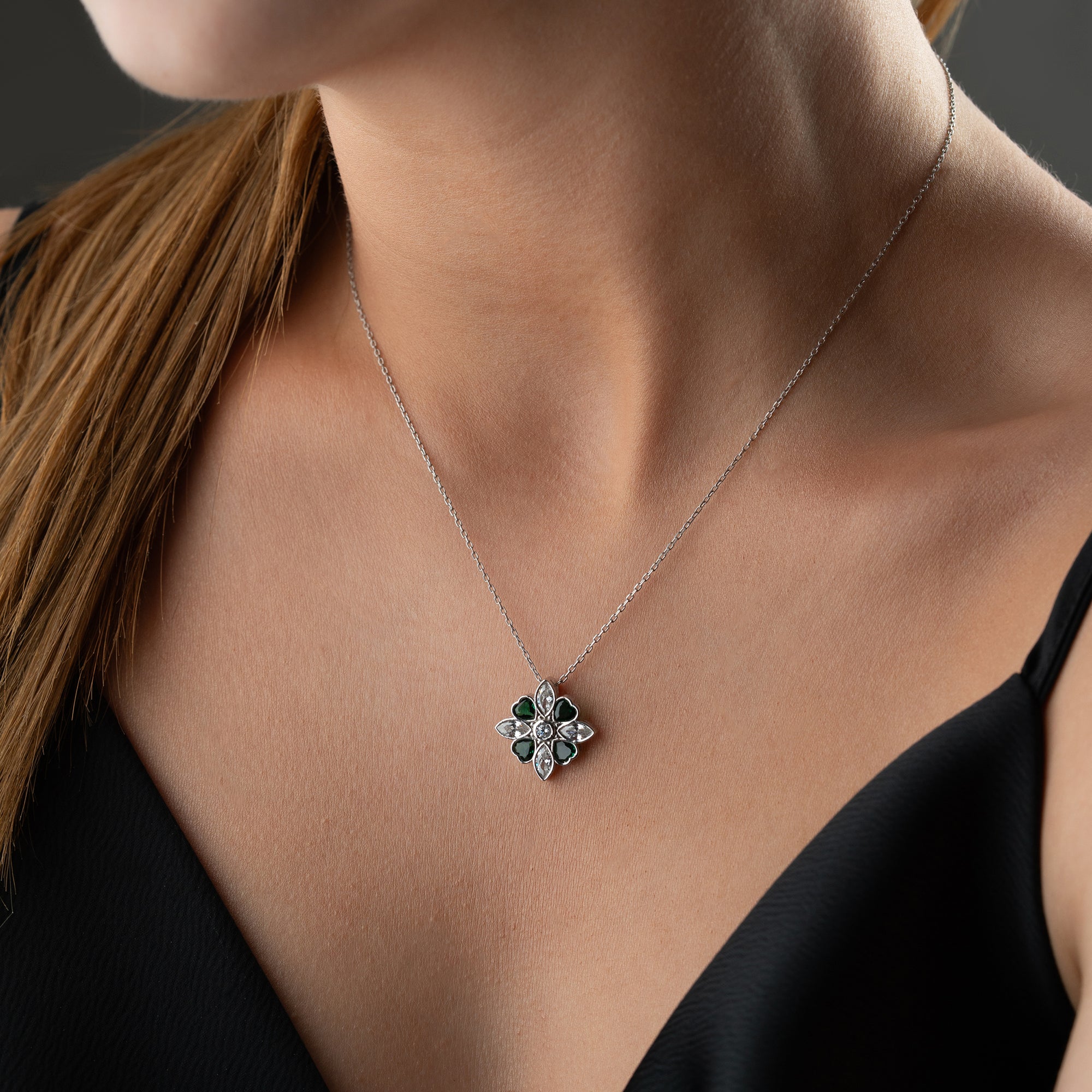 MIGOK GREEN KETTE aus 925 Silber - Eleganter Halskette - AURIME