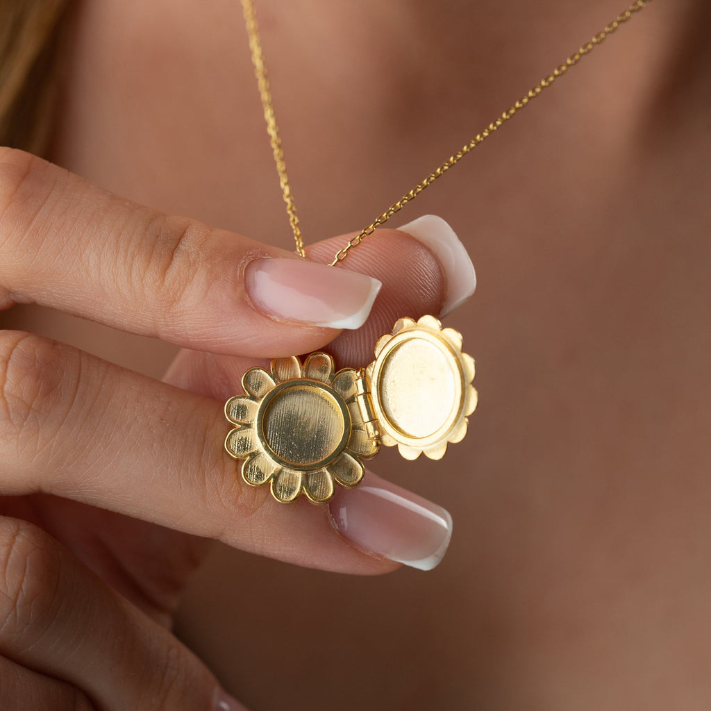 SUNFLOWER KETTE aus 925 Silber - Eleganter Halskette - AURIME
