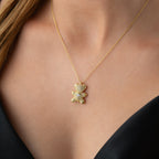 HEART STONE TEDDY BEAR KETTE aus 925 Silber - Eleganter Halskette - AURIME