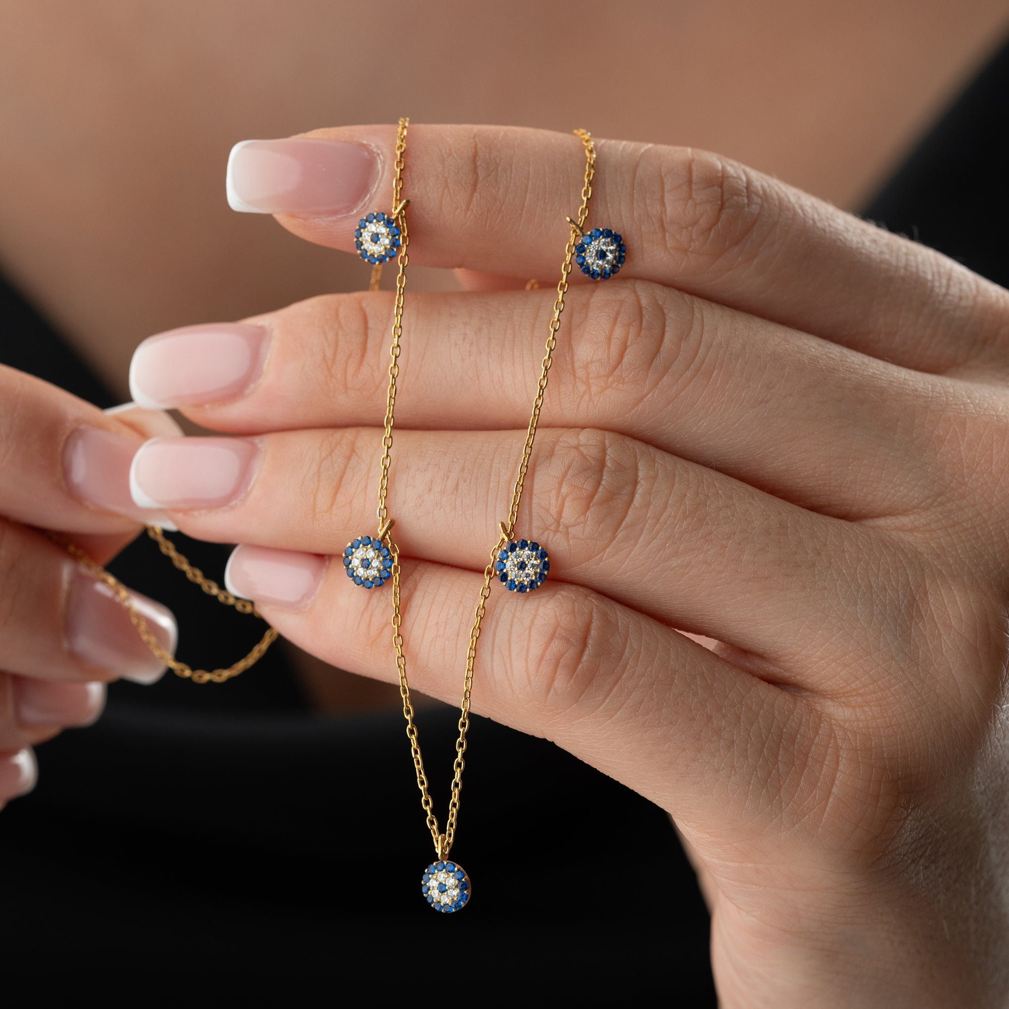 NAZAR CHOCKER 5ER KETTE aus 925 Silber - Eleganter Halskette - AURIME