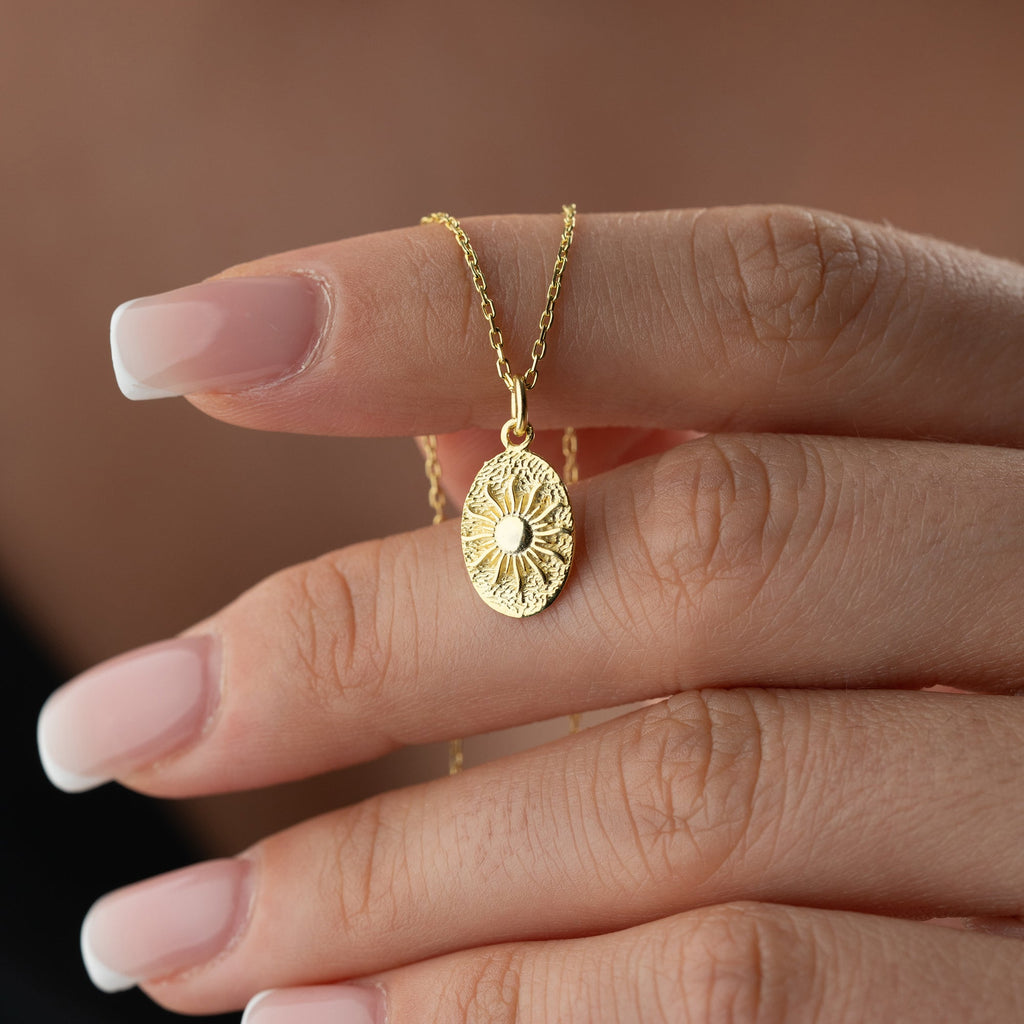 SUN OVAL KETTE aus 925 Silber - Eleganter Halskette - AURIME