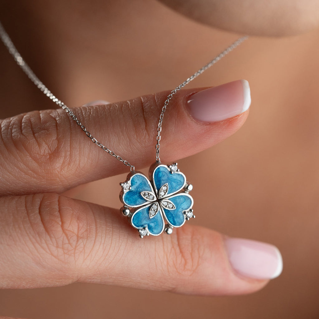 MAGNETISCHE BLUME HALSKETTE | 925 SILBER