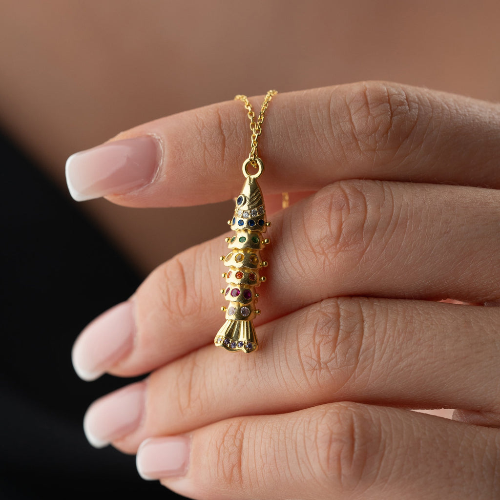 COLORFULL FISH KETTE aus 925 Silber - Eleganter Halskette - AURIME