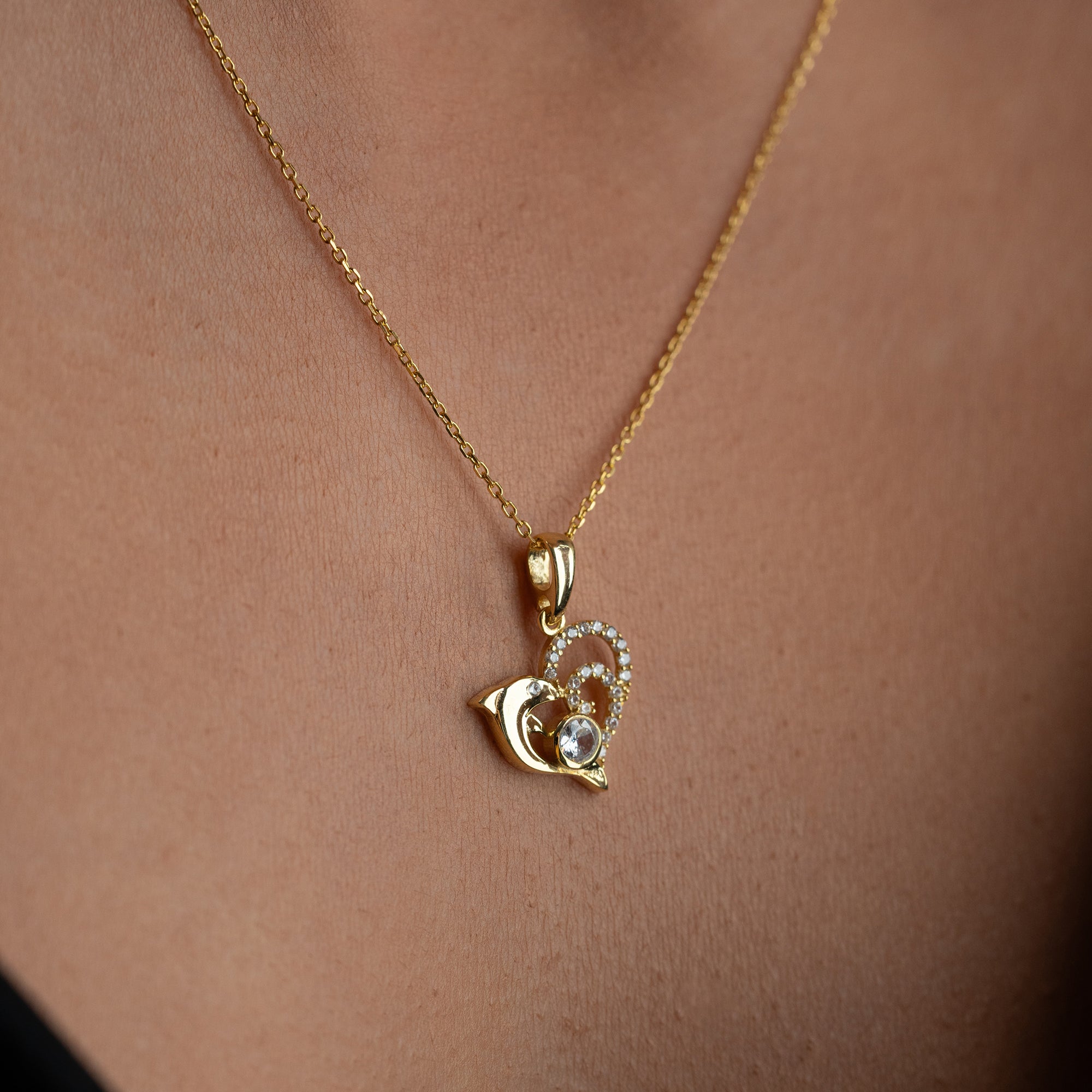 DOLPHIN HEART HALSKETTE | 925 SILBER
