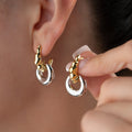 Silberne TUVOGE Ohrringe aus 925 Silber von AURIME, elegante Ohrschmuck mit glänzender Oberfläche, Nahaufnahme