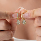 FATIMAS HAND STONE OHRRINGE aus 925 Silber - Eleganter Ohrringe - AURIME