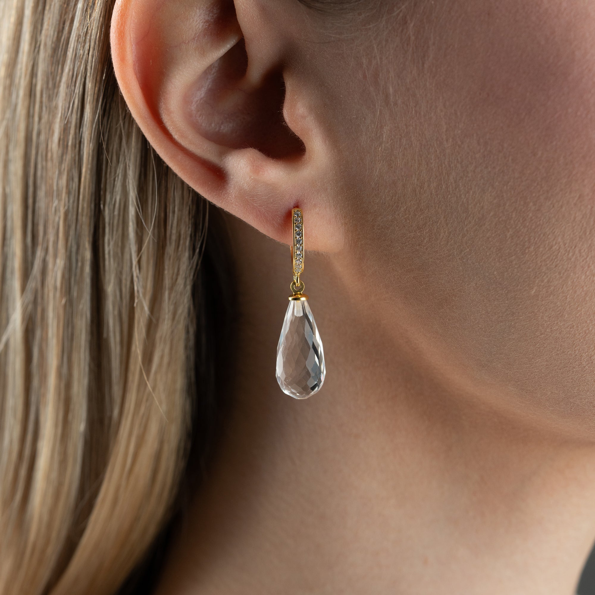 KRISTALL OHRRINGE | 925 SILBER