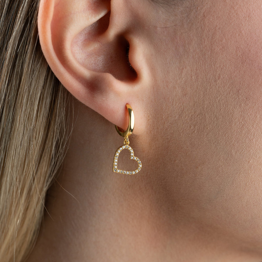 LEERES HERZ OHRRINGE | 925 SILBER