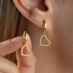 LEERES HERZ OHRRINGE | 925 SILBER