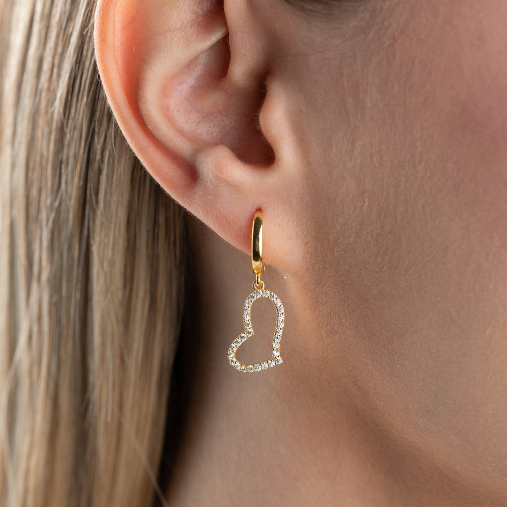 OVALES HERZ OHRRINGE | 925 SILBER